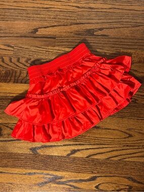 Cake for Dinner Red Ruffled Women's Skirt XS